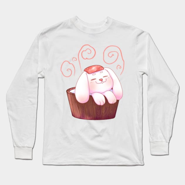 Bunny chilling in a tub Long Sleeve T-Shirt by Itsacuteart